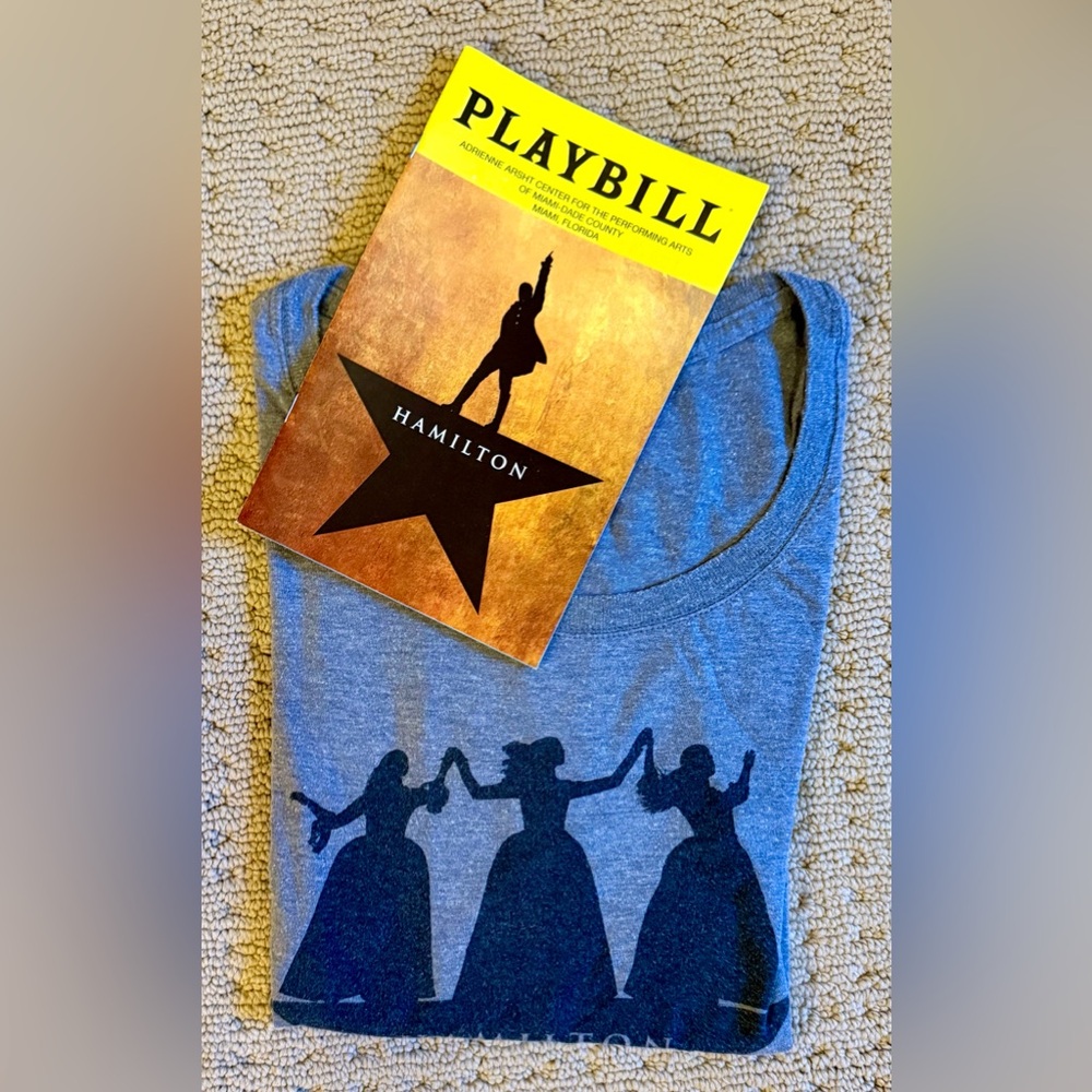 Official t-shirt and Playbill from the play Hamilton, Sz S, Highly Collectible!